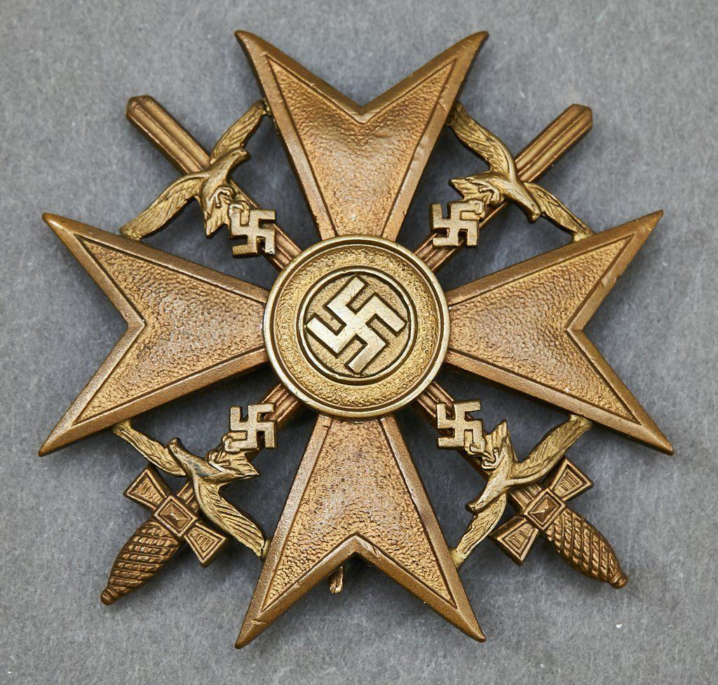 Spanish Cross Logo - WWII German Luftwaffe Spanish Cross in Bronze with Swords