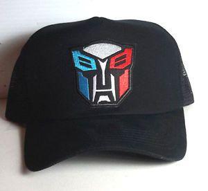 Red White Blue Baseball Logo - Transformers Red White Blue Logo Baseball Trucker Cap Hat- FREE S&H