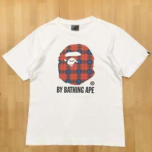 Old BAPE Logo - VTG Bape A Bathing Ape OLD TAG T-shirt Cotton MEN'S SIZE M WHITE | eBay