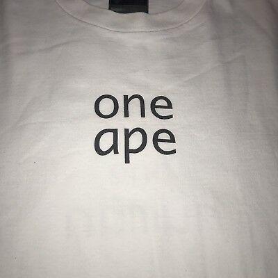 Old BAPE Logo - PRE OWNED BAPE A Bathing Ape Old Logo T Shirt White Medium $38.00