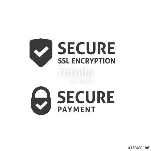 Secure Website Logo - Secure connection icon vector isolated, black and white secured ssl