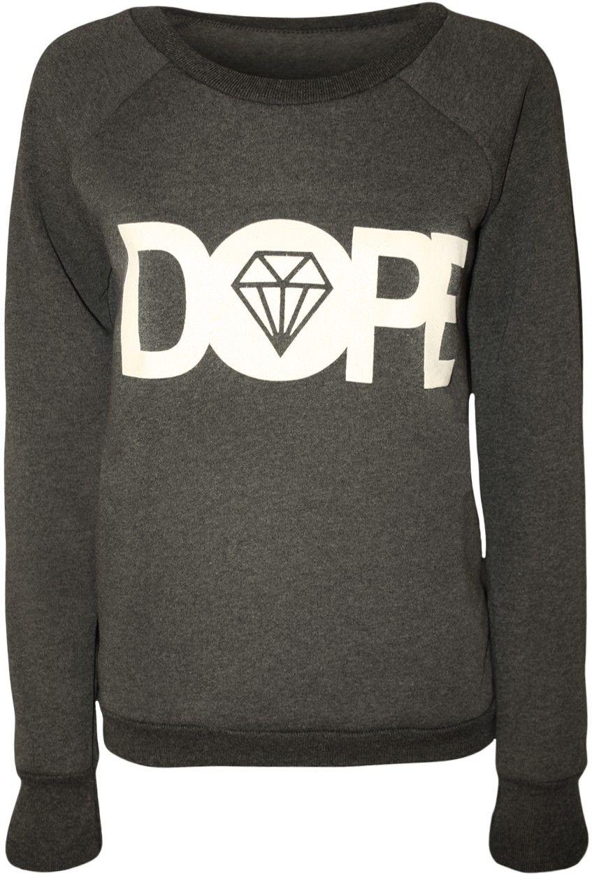 Dope Diamond Logo - Jerrie Dope Diamond Print Sweatshirt | Womens Tops | WearAll