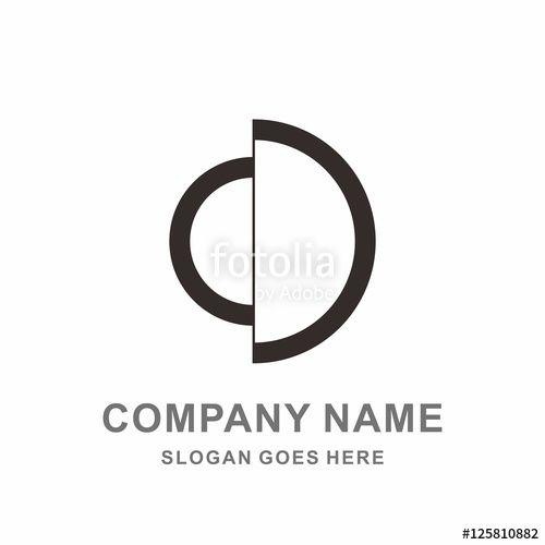 C & Half Circle Logo - Monogram Letter C & D Half Circle Reflection Business Company Stock