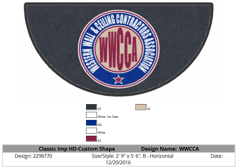 C & Half Circle Logo - WWCCA - Classic Impression HD Custom Shape Logo Mat - Half Circle ...