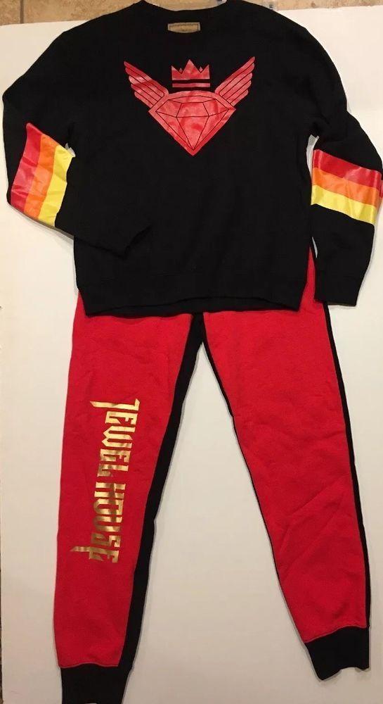 Jewel House Clothing Logo - Jewel House Hip Hop Warm Up Sweat Suit Men's Shirt Pants Lil Boosy L