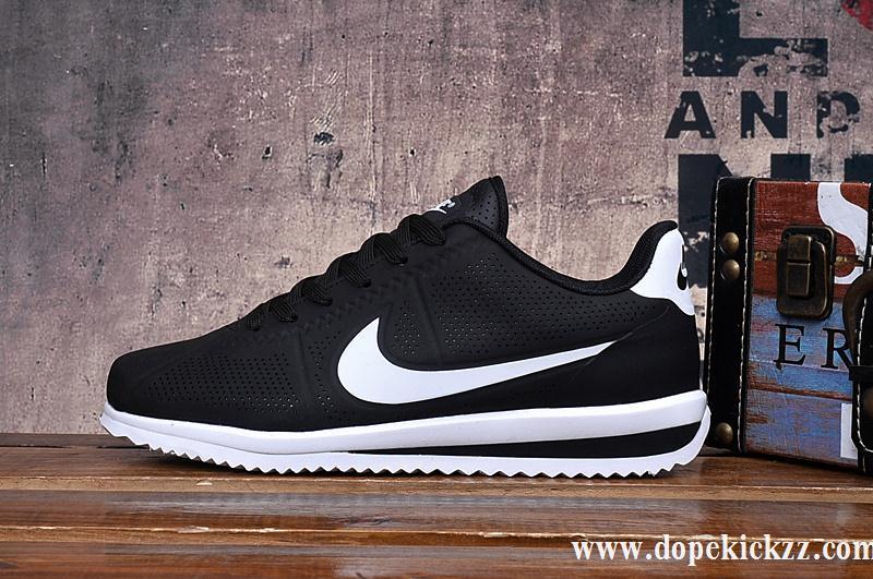 Ultra Black and White Logo - Nike Cortez Ultra Moire Gs White Logo Black - £112.33