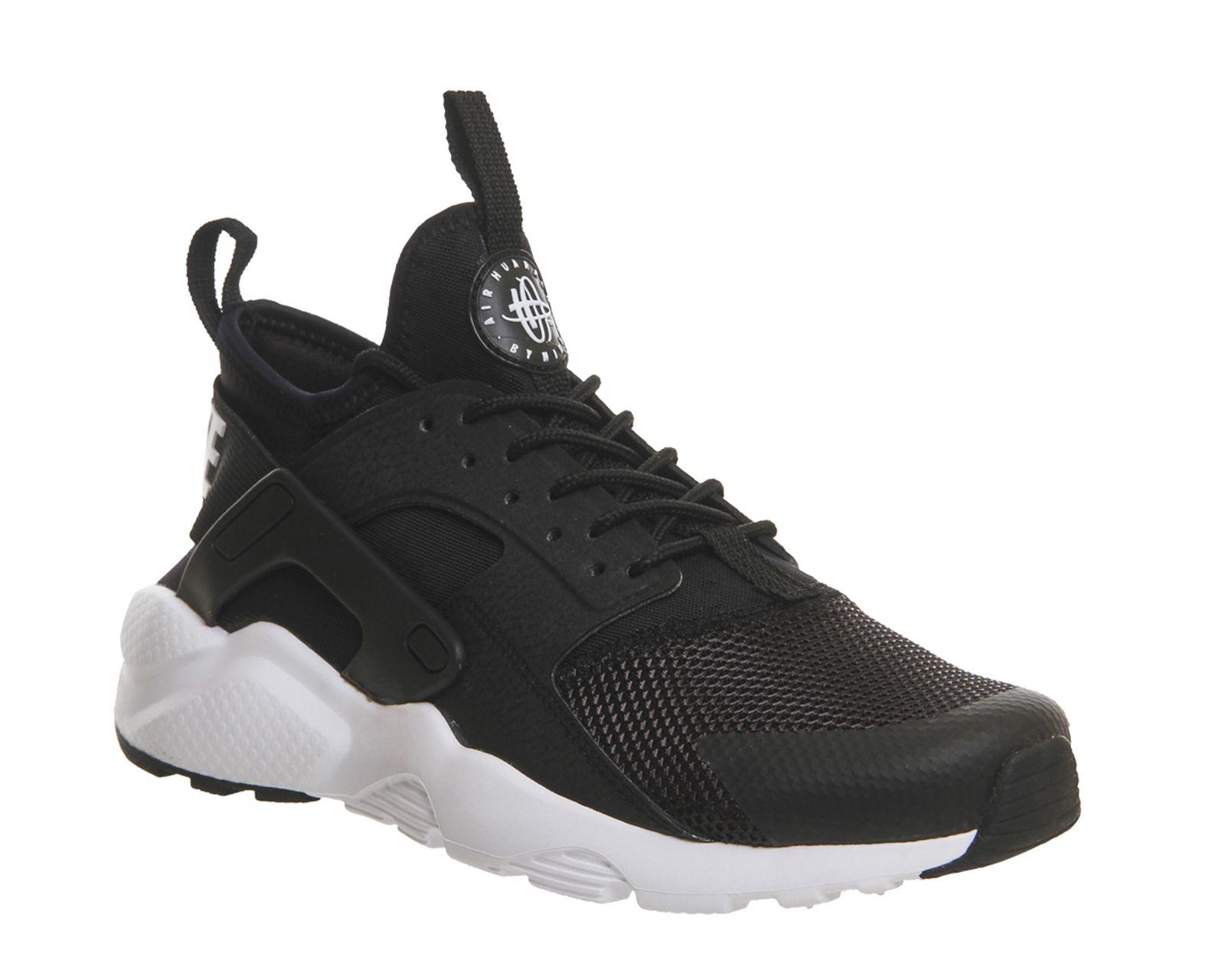 Ultra Black and White Logo - Nike Huarache Ultra Black White - Unisex