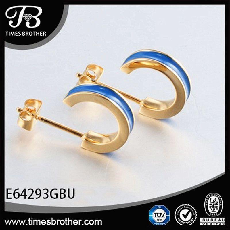 C & Half Circle Logo - Click to Buy << Gold Rose Gold color Semicircle Stud Earrings Women