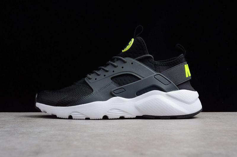 Ultra Black and White Logo - Cozy Fresh Unisex Nike Air Huarache Run Ultra Black White Yellow Grey