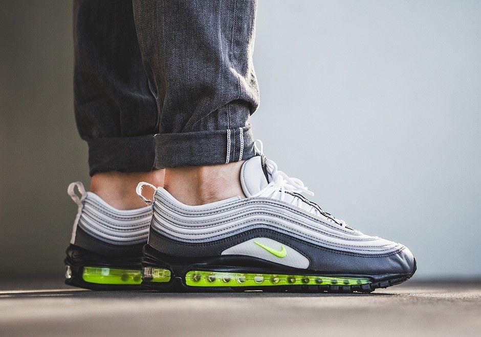 Ultra Black and White Logo - Womens Nike Air Max 97 Ultra Black White Fluorescent Green Logo Shoes