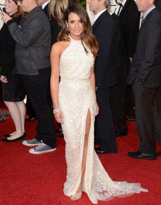 2013 Golden Globes Logo - Lea Michele At 2013 Golden Globes Alone — Where's Cory Monteith ...