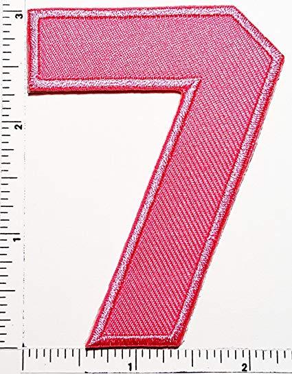 Seven Letter Logo - Amazon.com: Pink Number 7 Patch Number seven counting logo Letter ...