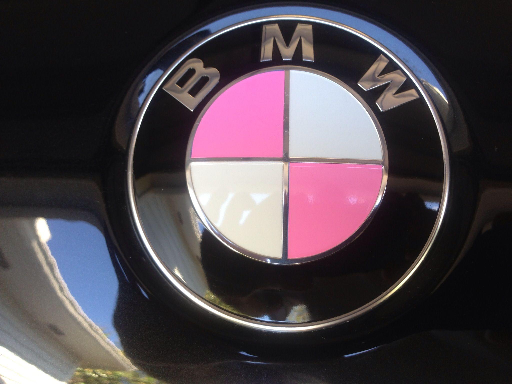 Pink BMW Logo - I have these pink roundels on my own 3 series BMW. People call me