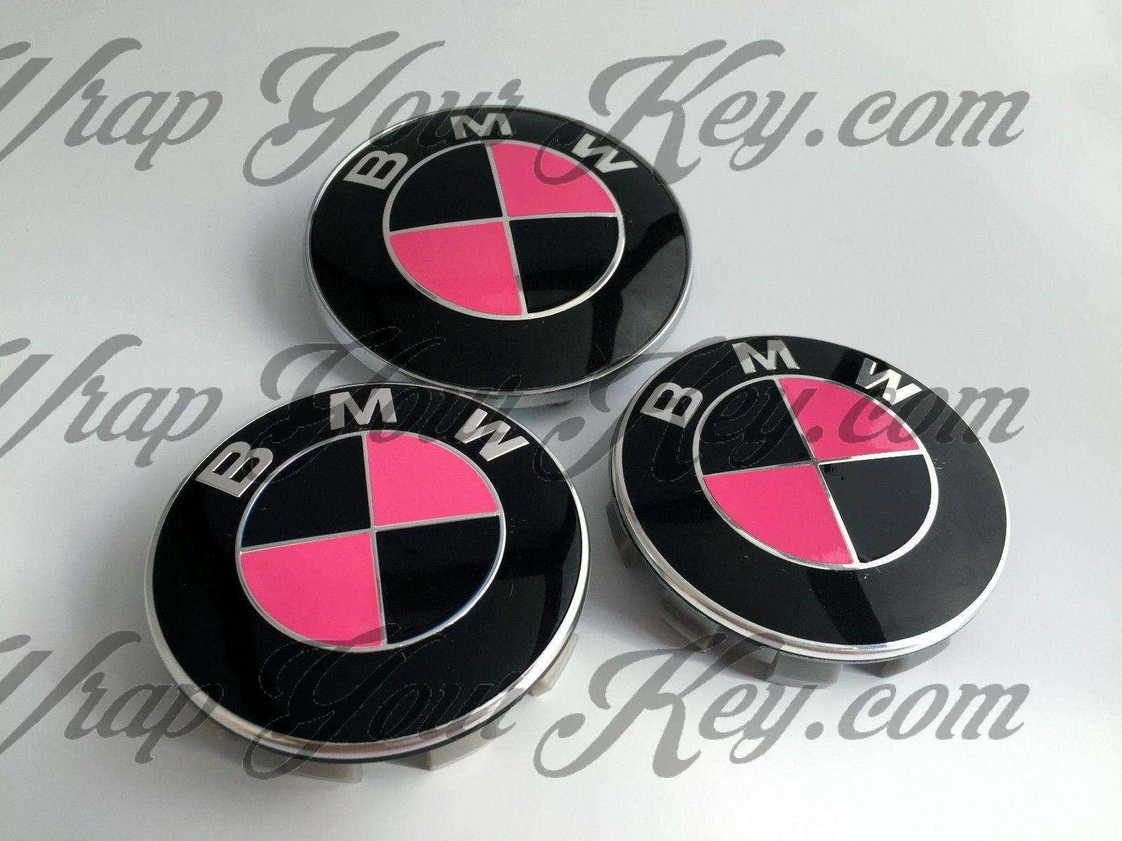Pink BMW Logo - BLACK & HOT PINK BMW Badge Emblem Overlay Wrap HOOD TRUNK RIMS ...