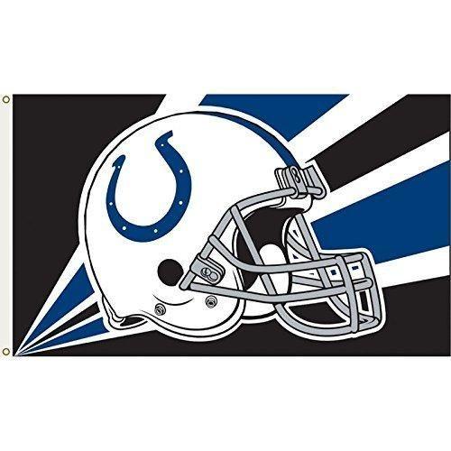 Colts Helmet Logo - Nfl Colts Flag 3'x5' Football Themed Team Color Logo Outdoor