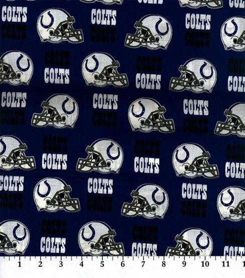Colts Helmet Logo - Indianapolis Colts Helmet Logo Cotton Fabric 58