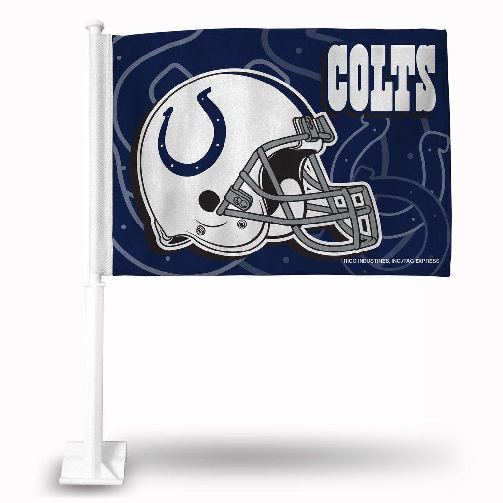 Colts Helmet Logo - Indy Colts Helmet Logo Car Flag