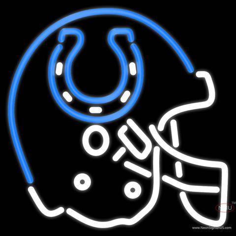 Colts Helmet Logo - Indianapolis Colts Helmet Logo NFL Real Neon Glass Tube Neon Sign x ...