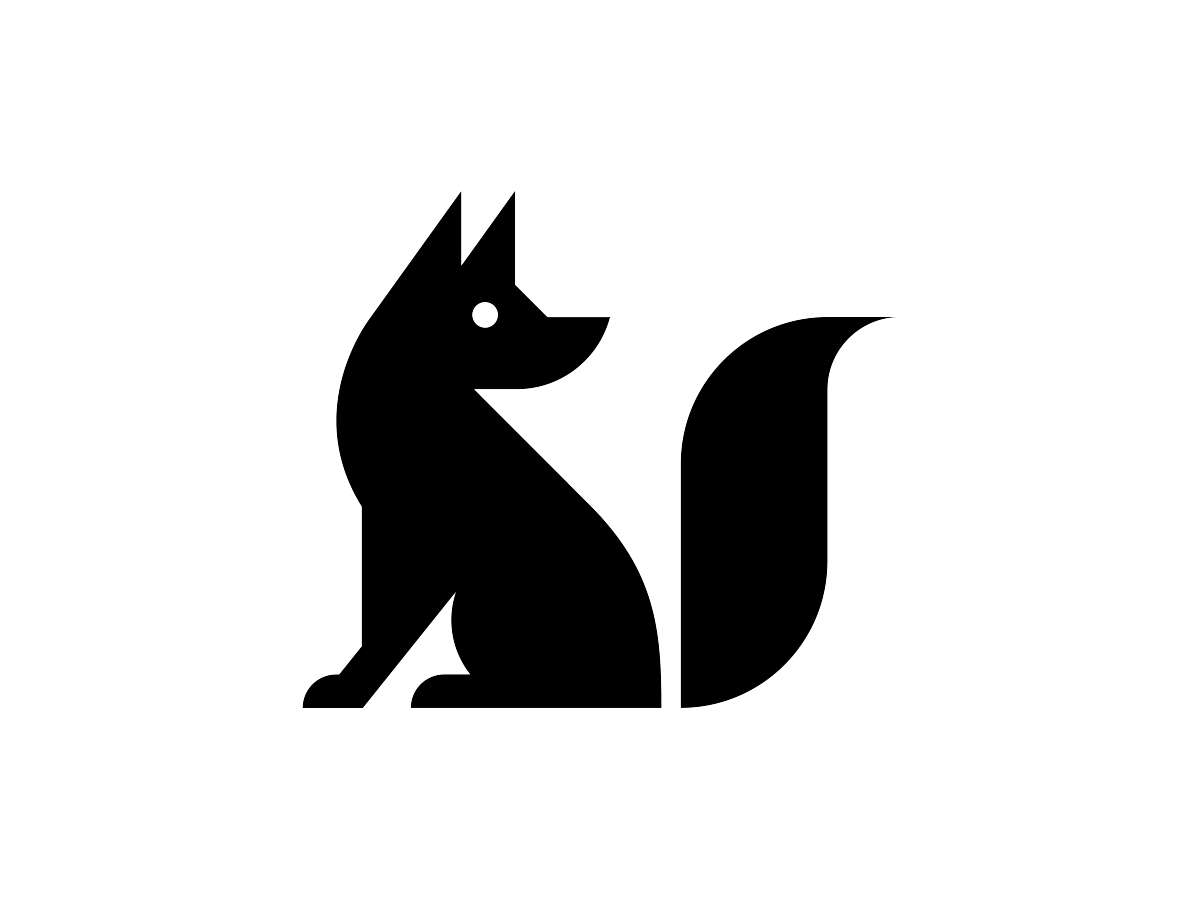 Black and White Animal Logo - Black Fox logo | Logok