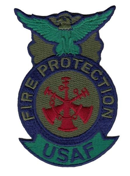 Bugles Logo - FIRE PROTECTION USAF 3-Bugles Patch