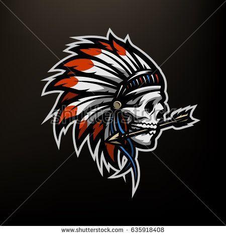 Indeian Cool Logo - Skull of an Indian warrior. SPORT DECALS. Logo design, Logos, Skull