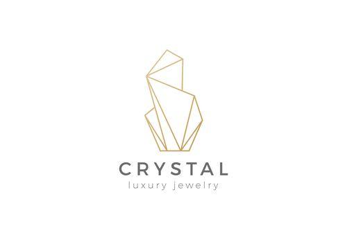 Crystal Logo - Crystal gem stone logo vector free download