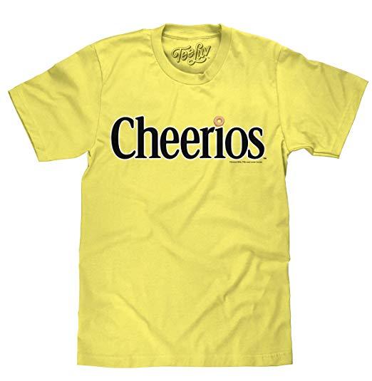 Cheerios Logo - Amazon.com: Tee Luv Cheerios T-Shirt - Cheerios Cereal Box Logo ...
