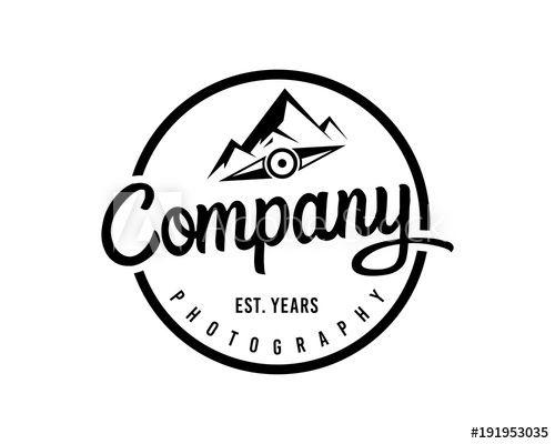 Black Mountain in Circle Logo - Modern Black Mountain Find the Way with Circle Compass Illustration ...