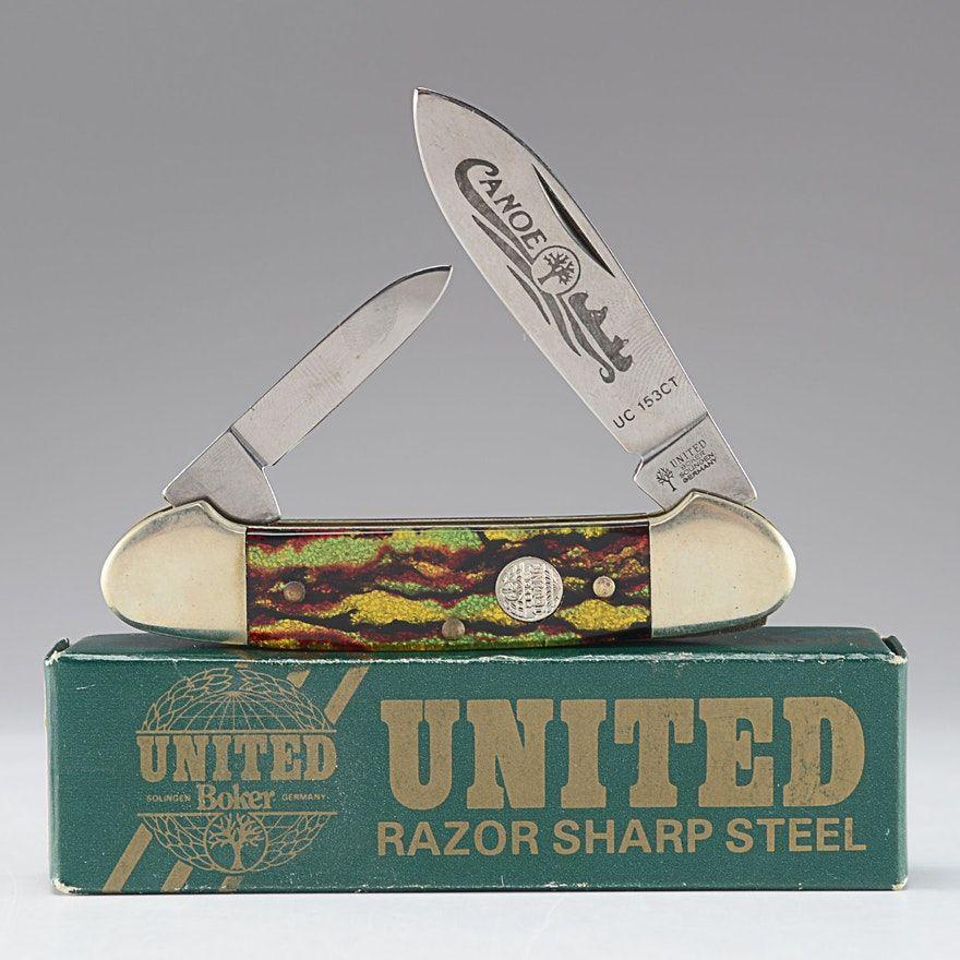 United Boker Logo - United Boker Canoe to blade pocket knife with composite handle