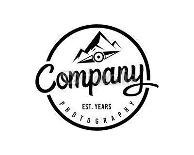 Black Mountain in Circle Logo - Modern Black Mountain Find the Way with Circle Compass Illustration ...