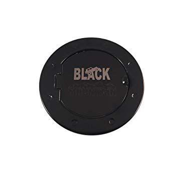 Black Mountain in Circle Logo - 2007 2017 Jeep Wrangler Black Mountain Black Fuel Door With Black