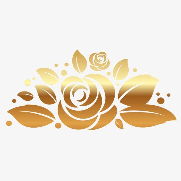 Gold Rose Logo - Gold Rose Painting, Rose Clipart, Golden, Lace Pattern PNG Image and ...