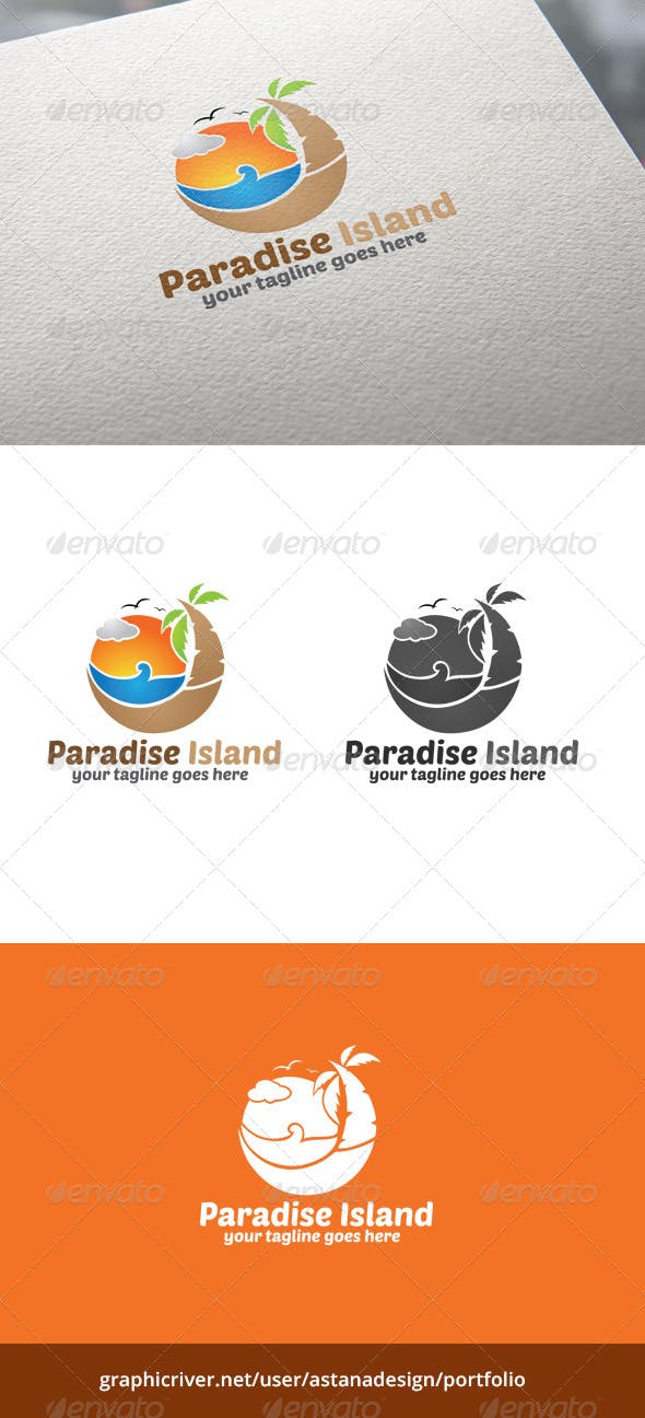 Paradise Island Logo - Paradise Island Logo by astanadesign | GraphicRiver