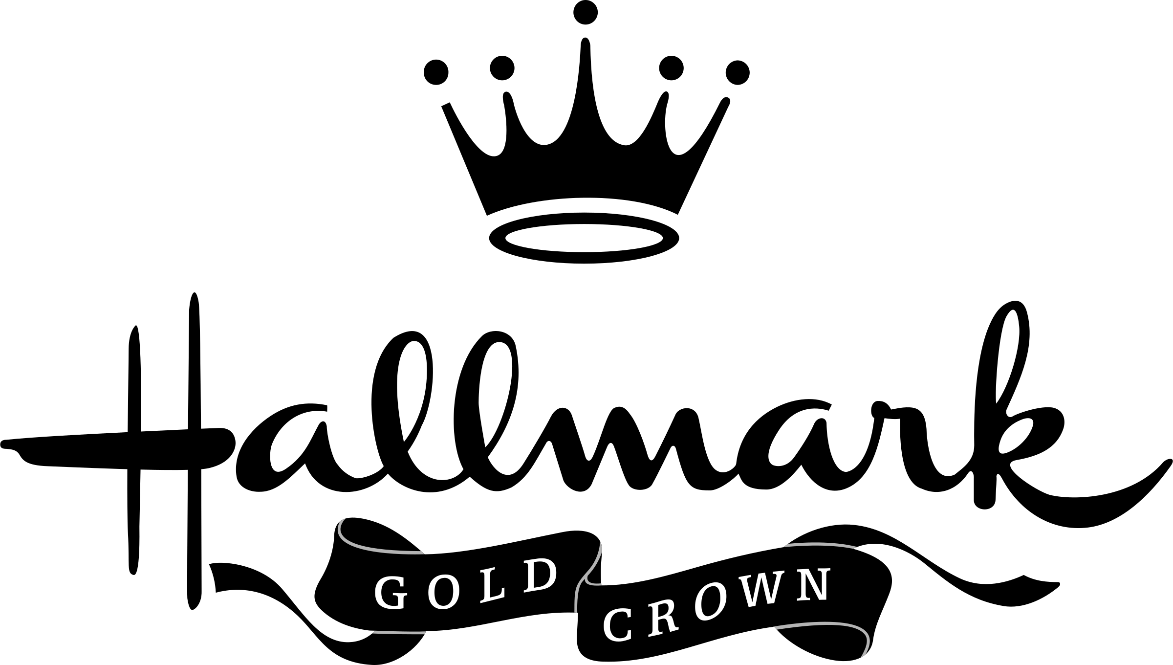 Black and Gold Crown Logo - Hallmark Gold Crown Logo PNG Transparent & SVG Vector