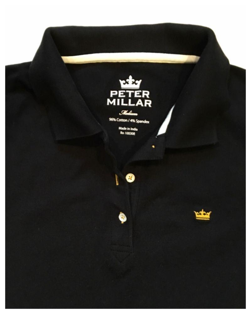 Black and Gold Crown Logo - Women's Peter Millar Black Polo Shirt with Gold Crown Logo M EUC M ...