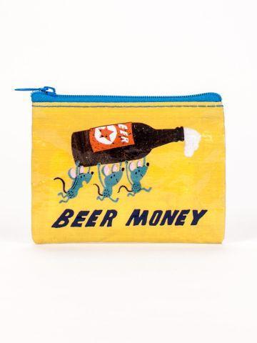 Cutie Q Logo - Blue Q - Beer Money Coin Purse - Donna Downey Studios Inc