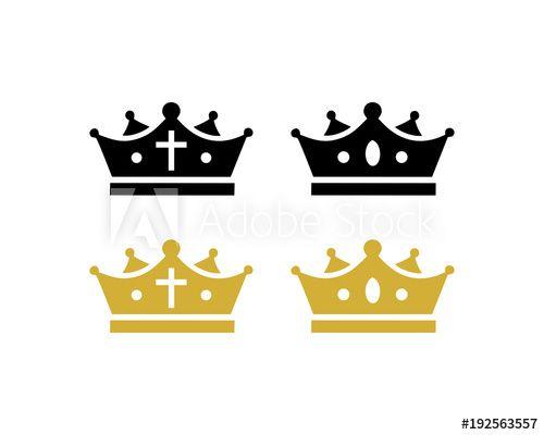 Black and Gold Crown Logo - Black and Gold Crown of King or Queen Symbol Modern Logo Vector ...