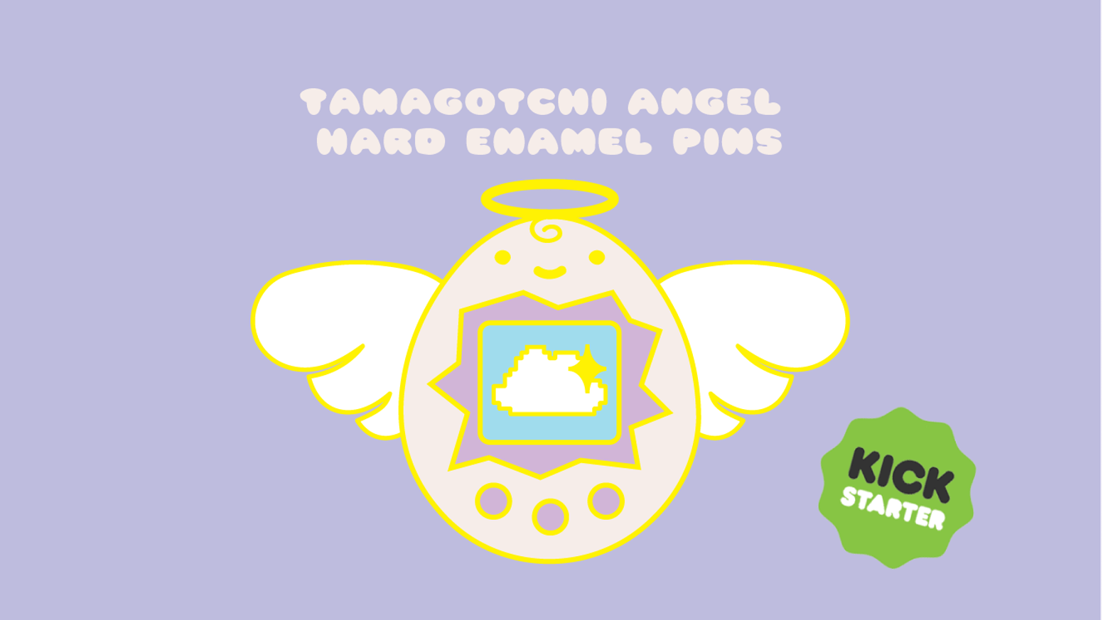 Cutie Q Logo - Tamagotchi Angel Hard Enamel Pins