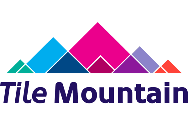 Mountains Pink Blue Line Logo - Tile Mountain Logo Vector (.SVG + .PNG)