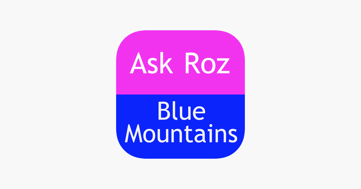 Mountains Pink Blue Line Logo - Ask Roz Blue Mountains on the App Store