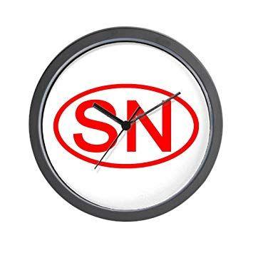 SN in Red Circle Logo - Amazon.com: CafePress SN Oval Red Wall Clock: Home & Kitchen