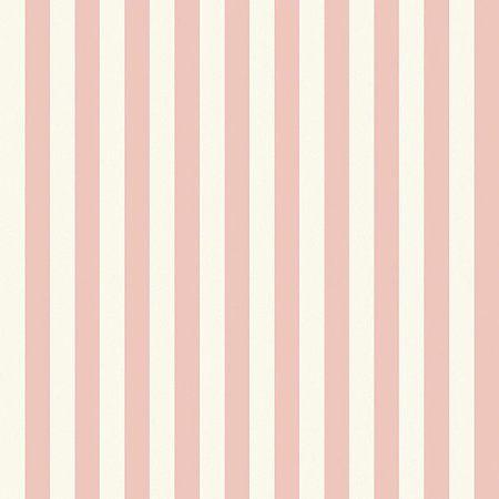 Mountains Pink Blue Line Logo - Blue Mountain 1 Stripe Wallcovering, Blush Pink and White