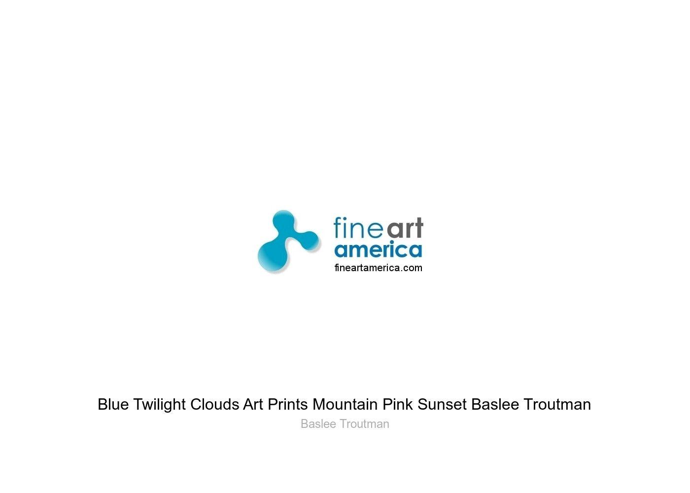 Mountains Pink Blue Line Logo - Blue Twilight Clouds Art Prints Mountain Pink Sunset Baslee Troutman