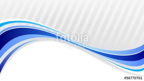 Wavy Blue Lines Logo - Abstract background. Wavy blue lines on a gray