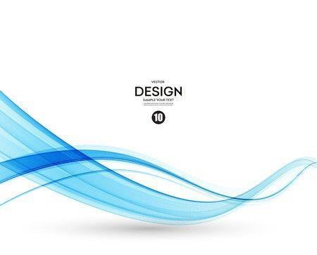 Wavy Blue Lines Logo - Abstract vector background, blue transparent waved lines