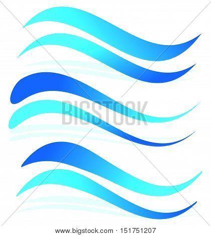 Wavy Blue Lines Logo - 