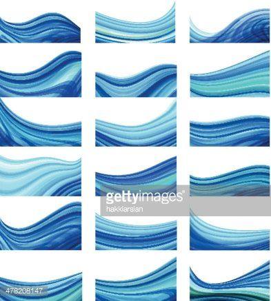 Wavy Blue Lines Logo - Wavy Blue Lines Background Set premium clipart