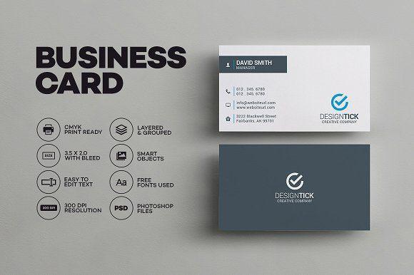 Sleek Corporate Logo - Sleek Minimal Business Card Business Card Templates Creative Market