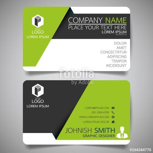 Green Rectangle Company Logo - Green modern creative business card and name card, horizontal simple