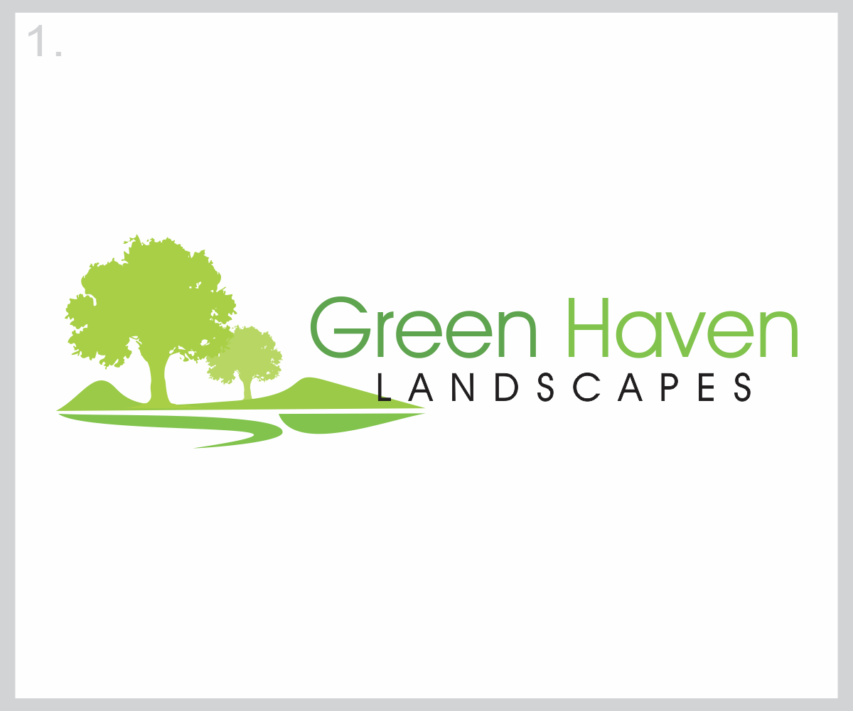 Green Rectangle Company Logo - Modern, Bold, It Company Logo Design for Green Haven Landscapes